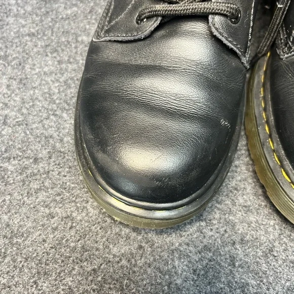 Dr. Martens Youth 1460J Combat Boots Black Leather Lace Up Side Zip Size 3 US - Picture 4 of 10
